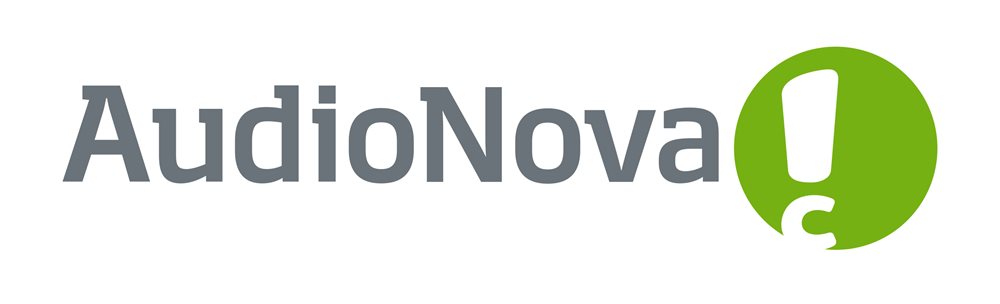 AudioNova Danmark logo med grøn grafik