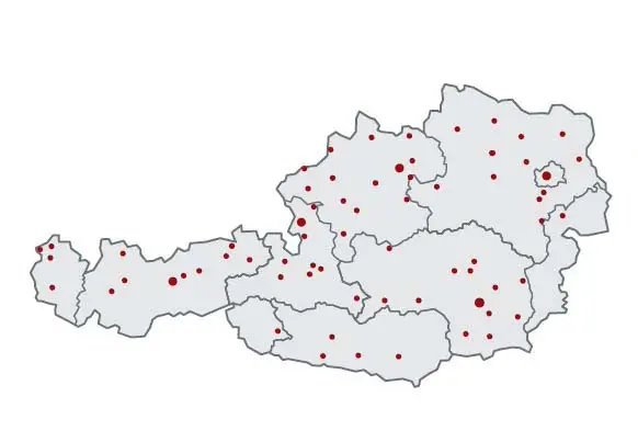Österreich Standorte von Hansaton